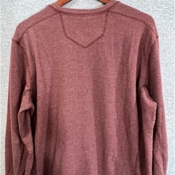 Eddie Bauer Men's Long Sleeve Shirt Size Large Maroon Henley Buttons - Picture 4 of 11